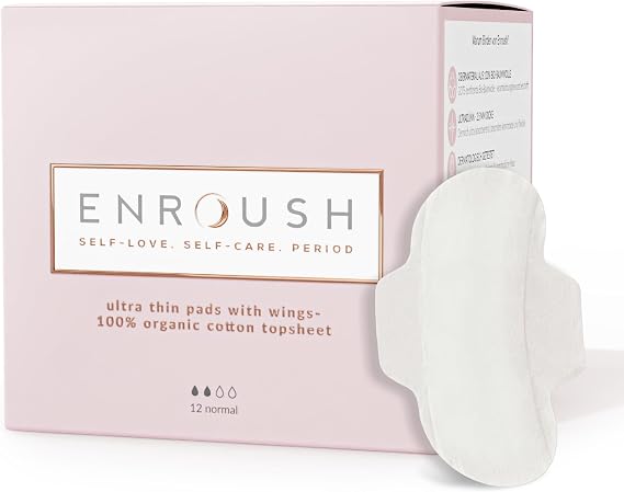 Organic Cotton Sanitary Pads, Ultra-Absorbent, Normal 12 Pcs