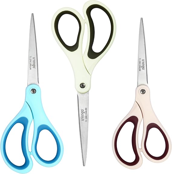 LIVINGO Scissors Set, Sharp Blades, Titanium Coating 3-Pack