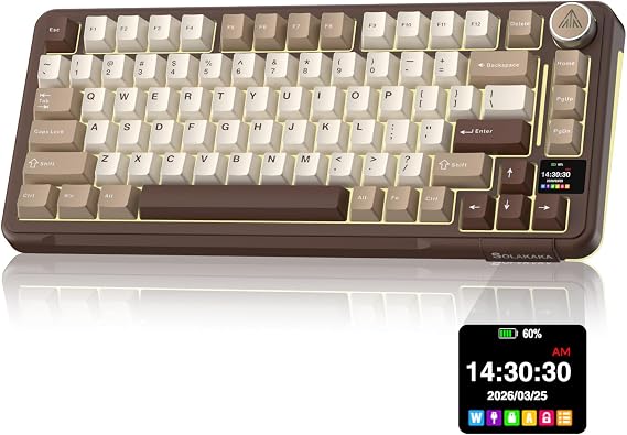 SOLAKAKA A75 PRO Gaming Mechanical Keyboard with Screen and Knob