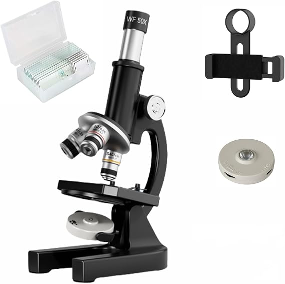 Microscope-200-4000X with Biological Specimen and Fill Light,Metal Material