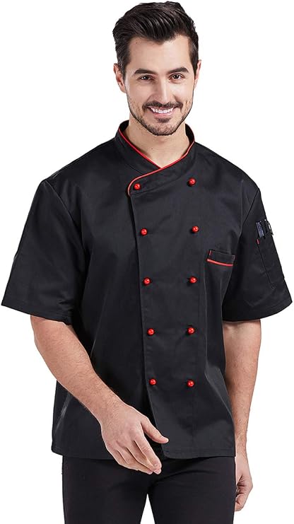 Nanxson Chef Jacket Chef Coat Men Women Professional Chef Uniform Black White Long &short sleeves -Pearl Button Workwear CFM0048