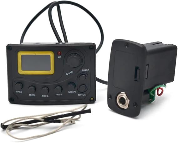 12Sets 4 Band EQ Equalizer Acoustic Guitar Bass EQ Preamp With Micphone And Tuner Guitar Pickup(3)