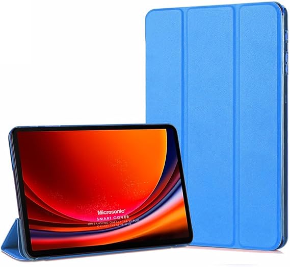 Microsonic Samsung Galaxy Tab S10 FE Plus için Kılıf Slim Translucent Back Smart Cover Mavi [Galaxy Tab S10 FE Plus X620 ile Uyumlu Kılıf - Mavi]