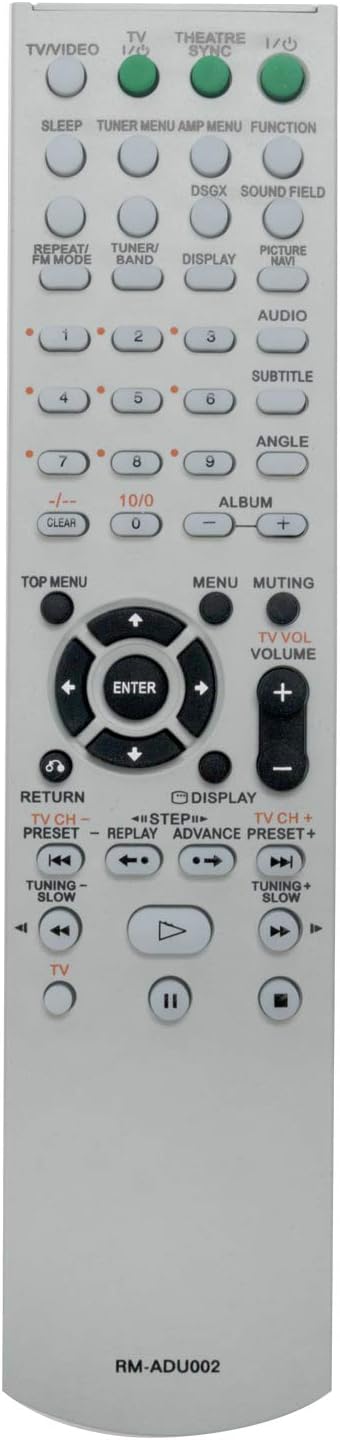 RM-ADU002 Replace Remote Control - VINABTY RMADU002 Remote Control Replacement for Sony DVD Home Cinema AV System rm-adu002 rmadu002 DAV-DZ10 DAV-DZ100 DAV-DZ120 DAV-DX155 DAVDX255 Remote Controller