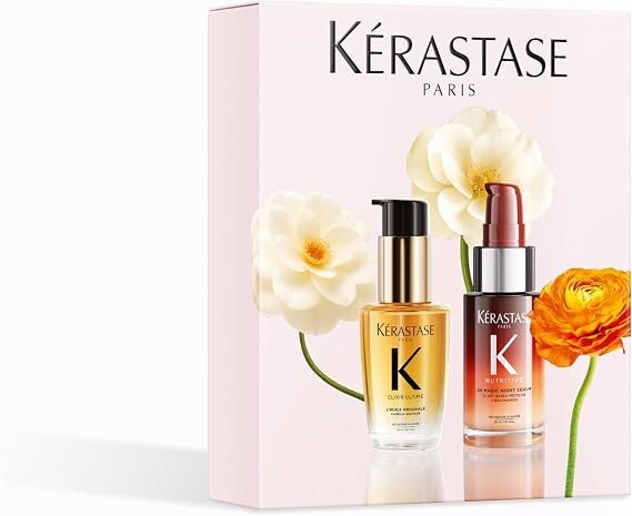Kérastase Mini Hero Duo Spring Set - Parlak ve Kuru Saçlar İçin Hediye Seti - Nutritive 8H Magic Night Serum ve Elixir Ultime Hair Oil