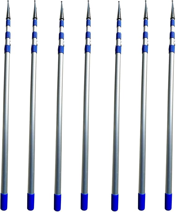 Extractable Hooks Poles - 3-Stage Telescoping Design, Heavy-Duty Aluminum Alloy Pole Dock Sticks For Boat Docking, Fetching Items/Hanging Decor/Retrieving Objects(7 set,6 m(19.7 ft))
