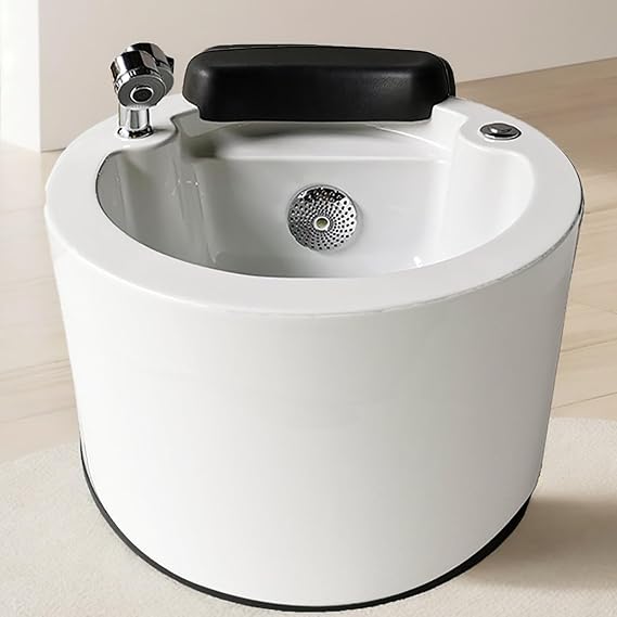 Pedicure Spa Bathtub with Massage Colorful Lamp, Foot Bath Bucket, Acrylic Pedicure Chair Shampoo Sink