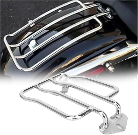 For Spo&rtster For Iron XL883N 2009-2015 Motorcycle Black Chrome Steel Rear Seat Luggage Support Shelf Motorcycle Rear Rack Luggage(Silver)