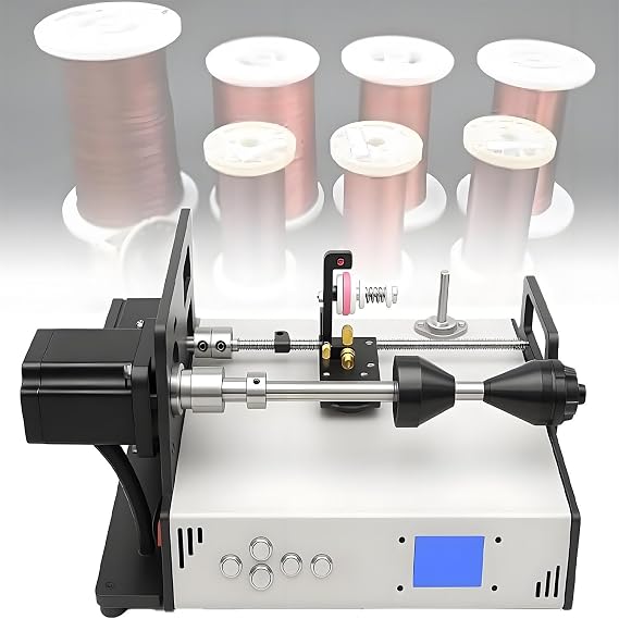 Automatic Coil Winding Machine With Auto-Wire Alignment, Industrial Grade Lcd Screen, 18-46Awg For Fishing Line Winder, Cable Tube Amplifier