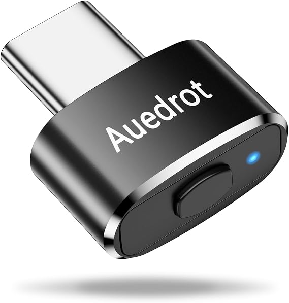 AUEDROT Mouse Jiggler USB-C Undetectable Mouse Jiggler Type C Mover with Switch Button, Automatic Wiggler with 2 Jiggle Modes, Plug & Play, Keep Computer/Laptop Awake, Black