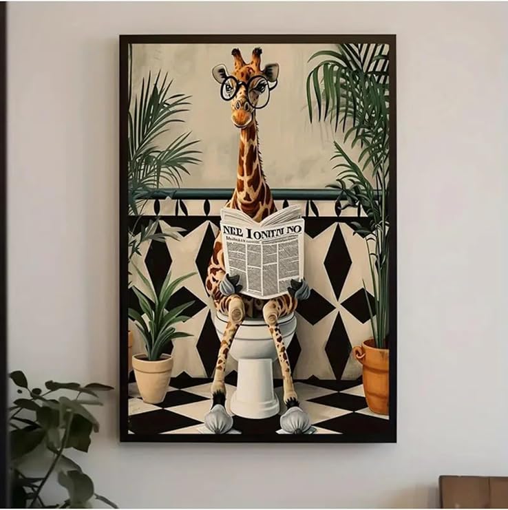 512 STORE Estetik Zürefa Banyo Dekor Poster Animal Çerçevesiz Poster 30 X 42 Bej, 5r32rf2f32