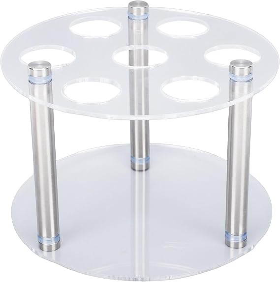 Flavors Cartridges Tubes Storage Rack, 7 Capacity Round Acrylic Flavor Pods Holder for Water Bottle Nan