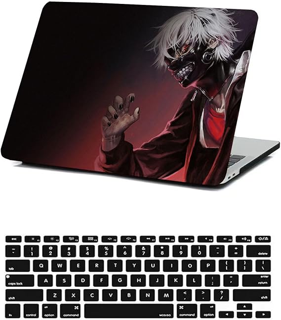 Protective Case for 2017-2010 MacBook Air 13 inch Model A1466 A1369,Black Red Plastic Hard Shell Laptop Case & Keyboard Cover Skin for Macbook Air 13.3 inch, Anime Boy