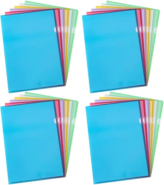 24 Pack Plastic Wallets, Document Storage, A4 Plastic Folders Waterproof Document Wallet Files Folder Clear for Home School Travel and Office Supplies Storage