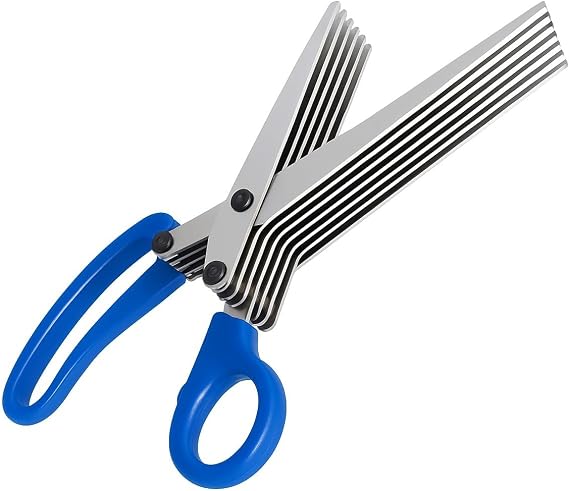 Multipurpose 5 Blade Shredder Scissors HD Carbon Steel – Fast Herb Cutting & Document Shredding Tool, Anti Identity Theft Paper Cutter, Ergonomic Grip, Compact Kitchen Office Gadget