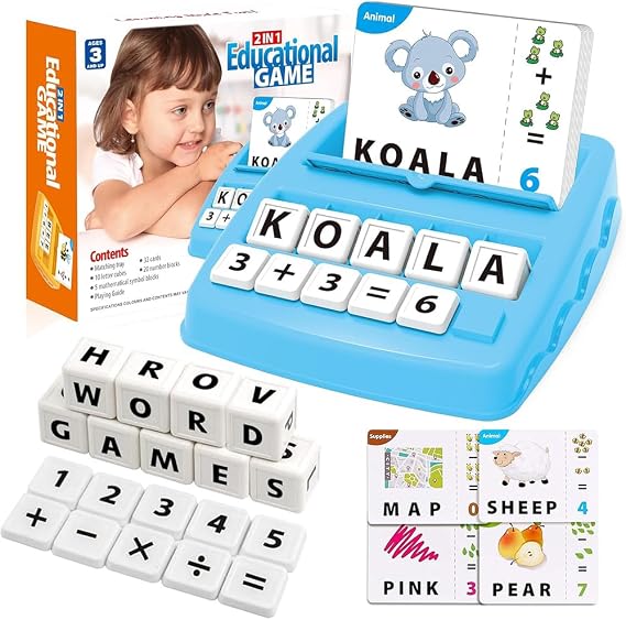 Matching Spelling Game, Spelling Word Games Set Matching Letter Game Educational Early Learning Toys Matchings Spellings Games Toys Spellings Montessori Toy Gifts for Birthday, Festival