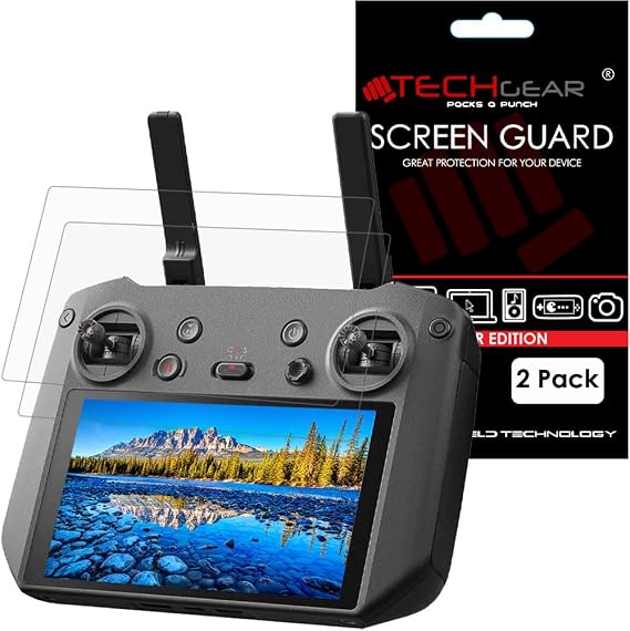 TECHGEAR 2 Pack Screen Protectors for DJI RC Pro Controller of DJI Mini 3 Pro - CLEAR LCD Screen Protector Film Guard Covers Compatible with DJI RC Pro display of DJI Mavic 3, DJI Air 2S