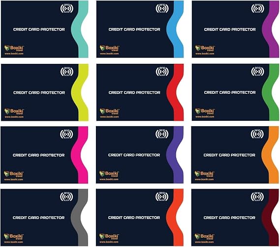 RFID Blocker Card Case Set of 12 NFC Protective Case EC Card Credit Card Case with Colour Coding Water-Repellent Credit Card Protection Cases for EC Cards Credit Cards ID Cards and Hotel Cards