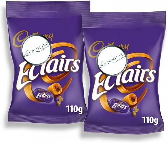 2x 110g Chocolate Eclairs Toffee Sweets – Chewy Caramel with Soft Chocolate Centre – Bundled by GetInStyle Shop