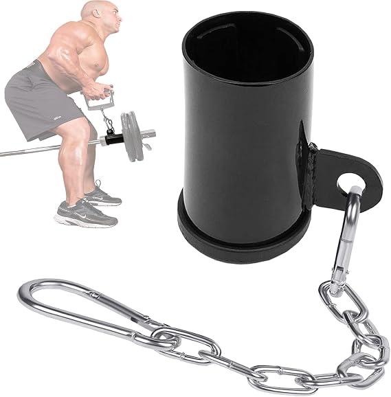 T-Bar Low Platform with Chain Full 360° Swivel Eyelets Mine Attachment Fits Olympic T Bar Back Muscle Arm Full Body & Support Deadlift Squats