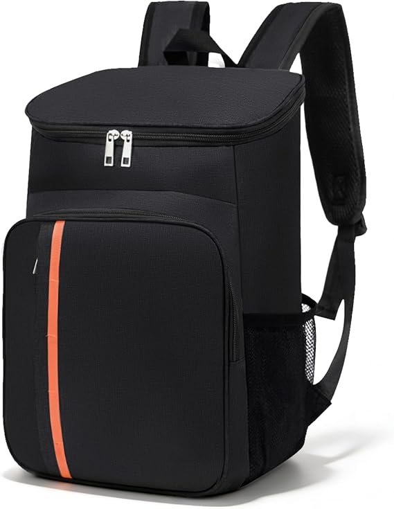 Cooler Backpack Picnic Bag 23L Resistant Insulated Cooler Bag Leakproof Thermal Lunch Backpack 25 Cans Soft Cooler Rucksack for Camping Beach Fishing Work Hiking Travel BBQ Black 16x11x7 in