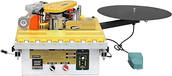 Portable Edge Banding Machine 1200W with Foot Pedal, Automatic Tape Breaking, Adjustable Speed, Digital Display for Various Boards