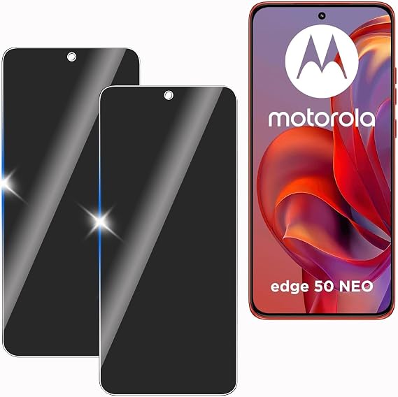 Privacy Screen Protector for Motorola Edge 50 Neo ，Anti-Spy Tempered Glass Film, Drop Resistant,Touch Sensitive, No Bubbles，2-Pack