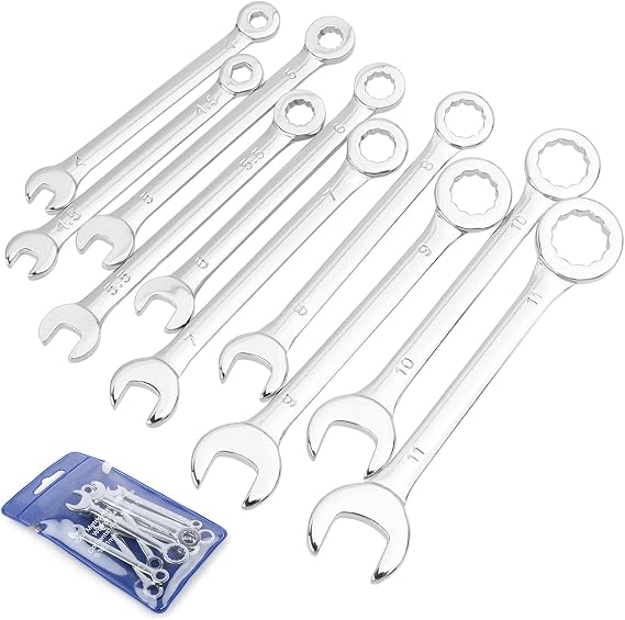 10pcs Small Spanner Set, Spanners & Wrenches, Open End and Box End Spanner 4-11mm, Mini Combination Wrench Set Spanner Hand Repair Tool for Assembling Furniture Small Equipment
