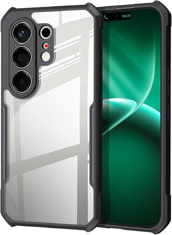 Case Compatible with Tecno Camon 50 4G, Airbag Protection Transparent PC Back + Soft TPU Frame, Anti-scratch Protective Case-Black