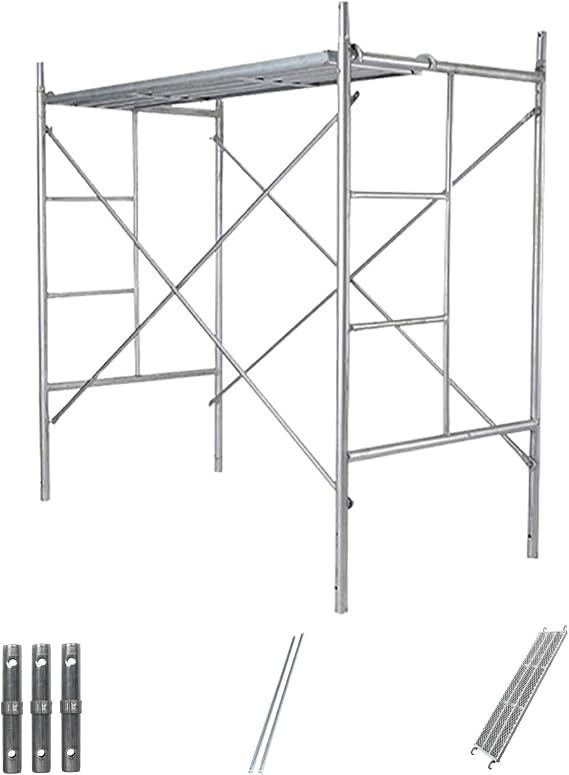 Portable Scaffolding Equipment, Mobile Scaffolding Platform, 6 Feet Tall Adjustable Scaffold Tower, for Home Stairs Roof Warehouse, 500 lbs Load, Multipurpose (Size : 2.7mm Thickness)