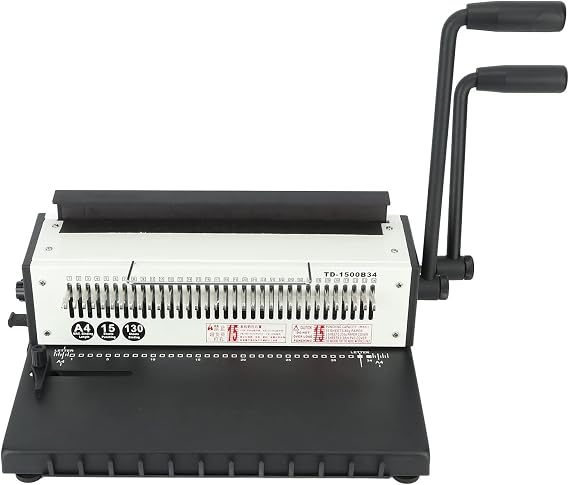 Focket Coil Binding Machine, Heavy Duty 34 Holes Max 3:1 Pitch Manual Punching Spiral 18 Sheets Max Punching, 130 Sheets Max Binding Capacity, A4 A5 Size Spiral Binding Machine (Square Holes)
