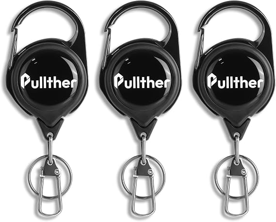 pullther 3 Pcs Retractable Keychain, Fly Fishing Accessories