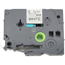 Brother P-Touch TZ S231 TZe S231 12mm 1/2 inç OPA1223 ile Uyumlu Beyaz Üzerine Siyah Ekstra Güçlü Yapışkanlı Etiket Bandı 1 Paket