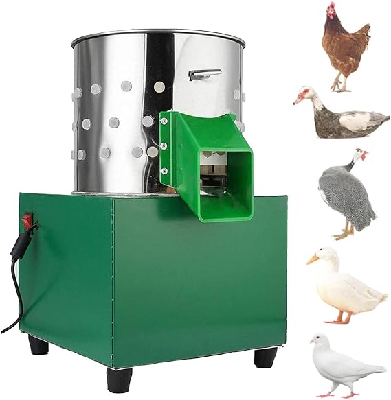 Poultry Plucker Machine Automatic Chicken Plucker Machine - Small Chicken Defeathering Machine for Farming Abattoir with Duck Turkey Quail Birds