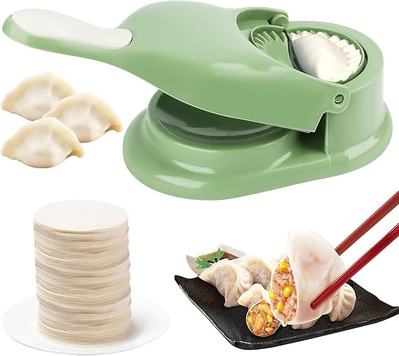 Dumpling Maker,2-in-1 Ravioli Maker Manual Dumpling Maker Machine,Kitchen DIY Dumpling Making Tool Dumpling Skin Wrapper Mould Dough Press Maker Baking Pasty Maker Machine