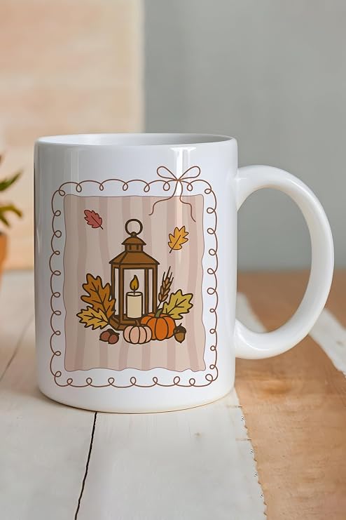 Sonbahar Temalı Sonbahar Baskılı Hediyelik Kupa Bardak, QBM8165