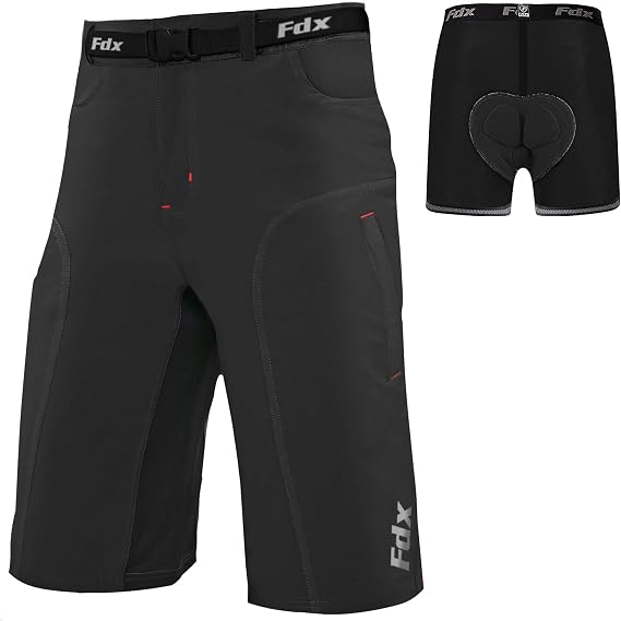 FDX MTB Cycling Shorts Mens 4D Padded Breathable Mountain Bike Shorts