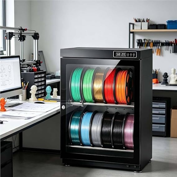 3D Printer Filament Dry Cabinet, Humidity Controlled Storage 70L