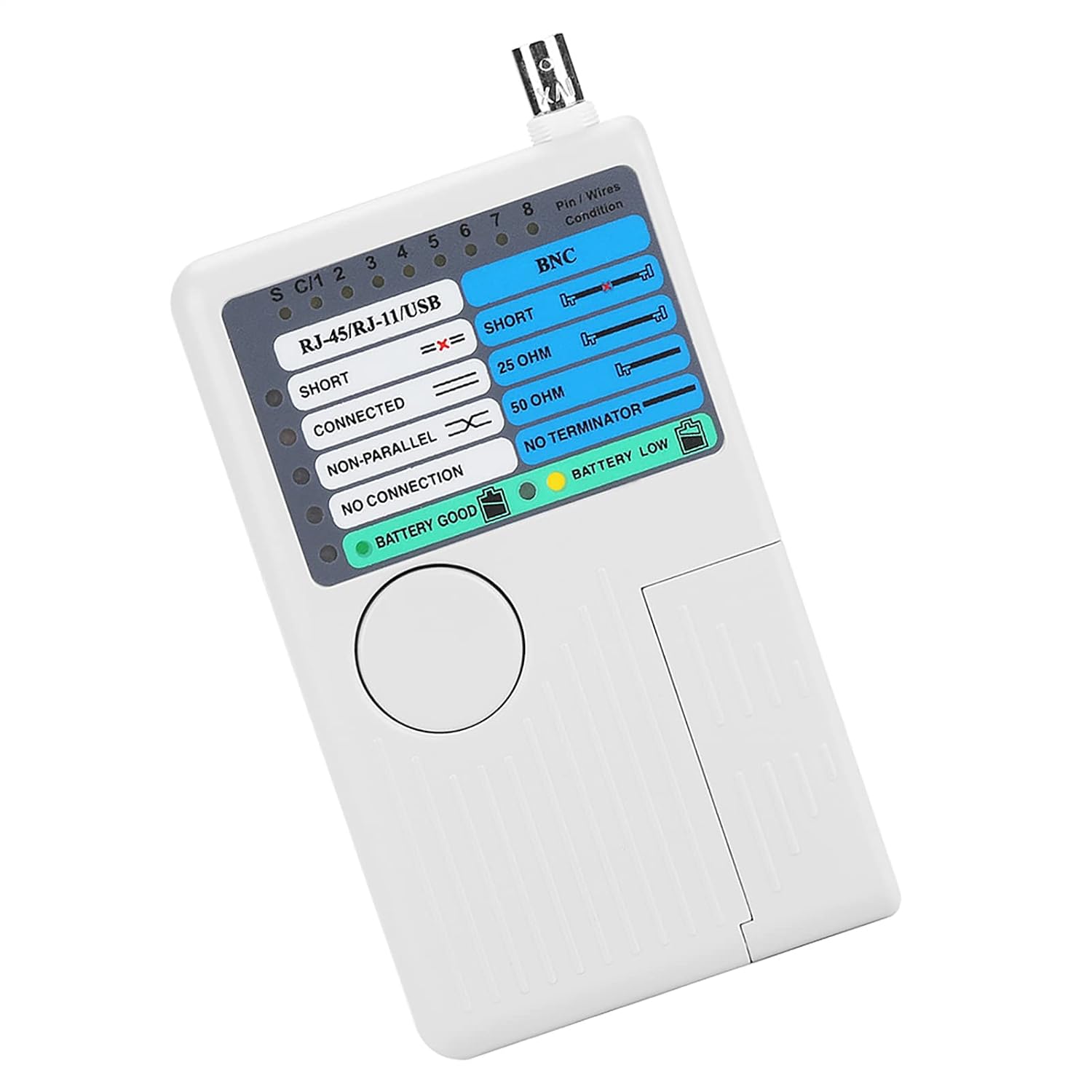 Network Cable Tester, 4-in-1 Portable LAN Network Cable Tester, Network Line Finder Cable Detector, Remote RJ11RJ45 USB BNC for UTPSTP Cable Tracker