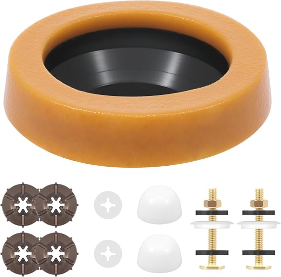 Toilet Flanges and Wax Ring Kit Wax Ring Bolts PVC Toilet Flange Repair Kit for 3" and 4" Pipes for Toilets Install Repair
