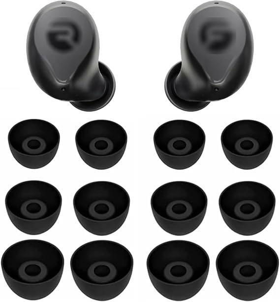 Replacement Earbuds Tips Silicone Ear Tips for Ray-con Everyday Earbuds, Earphones Eartips S/M/L 3 Size 6 Pairs,Black 532