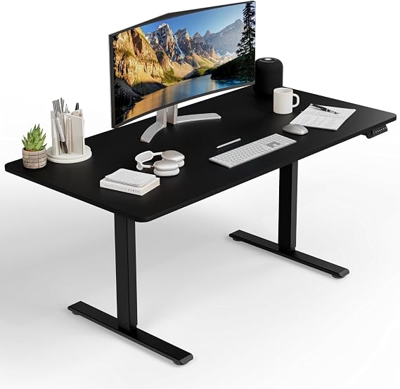 Uprise Height Adjustable Table | Dual Motor | Strong-Balanced-Stable (Black) (120x60 cm)