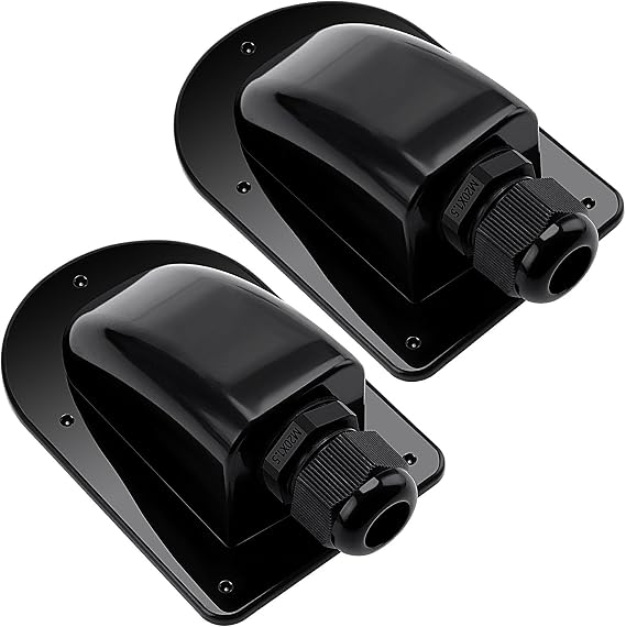 VooGenzek 2 PCS Cable Entry Gland Solar Single Port, Solar Cable Gland Waterproof Housing, for Solar Panels, Motorhomes, Caravans, Boats, for Cable 6-12mm (Black)
