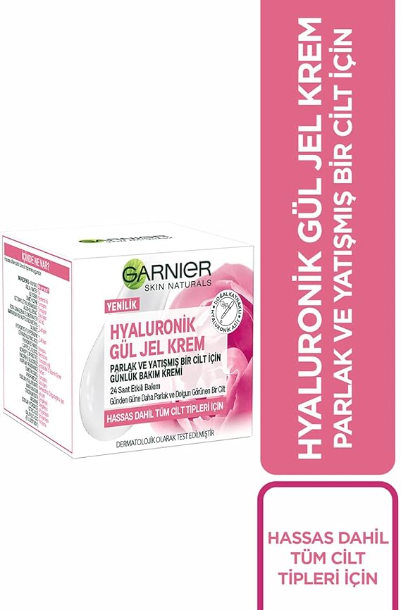 Garnier Hyaluronik Gül Jel Krem Parlak ve Yatışmış Bir Cilt İçin Günlük Bakım Kremi (50 ml)