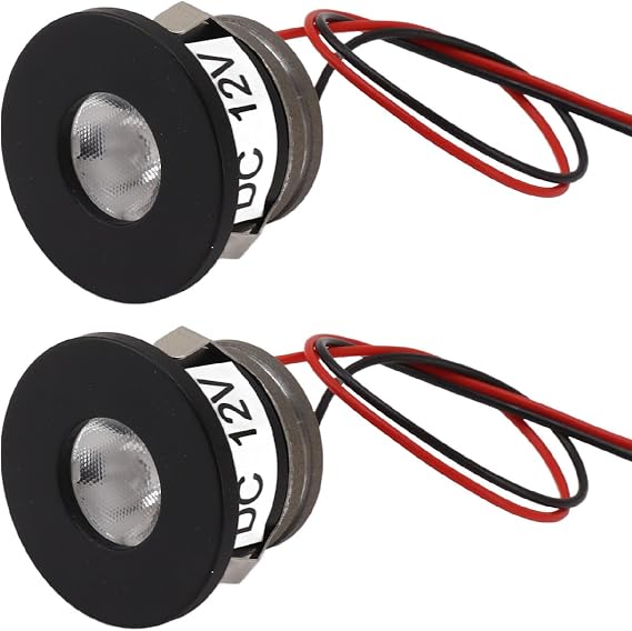 2PCS Mini Spotlights,Recessed Mini LED Spotlight 15 Degrees 80lm Spotlight Showcase Display Under Cabinet LED Lights for Jewelry Showcase 12vdc [Energy Class A]