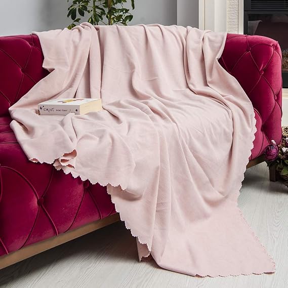 LATUDA CONCEPT Koltuk Örtüsü Şönil Kaymaz Çift Taraflı Çekyat Örtüsü Koltuk Şalı 175x215 - PUDRA PEMBE