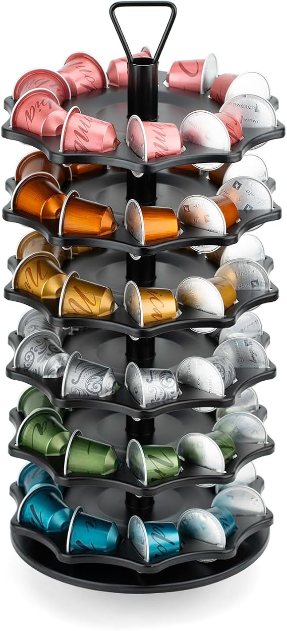 HiveNets Coffee Pod Holder for Nespresso Original Capsules 7 Tiers Organizer Can Holds 70 Pods