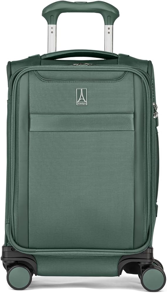 Travelpro VersaPack+ Lightweight Softside Expandable Carry on Luggage, 8 Spinner, TSA Lock, Compact Carry On 20-Inch, Desert Sage Green