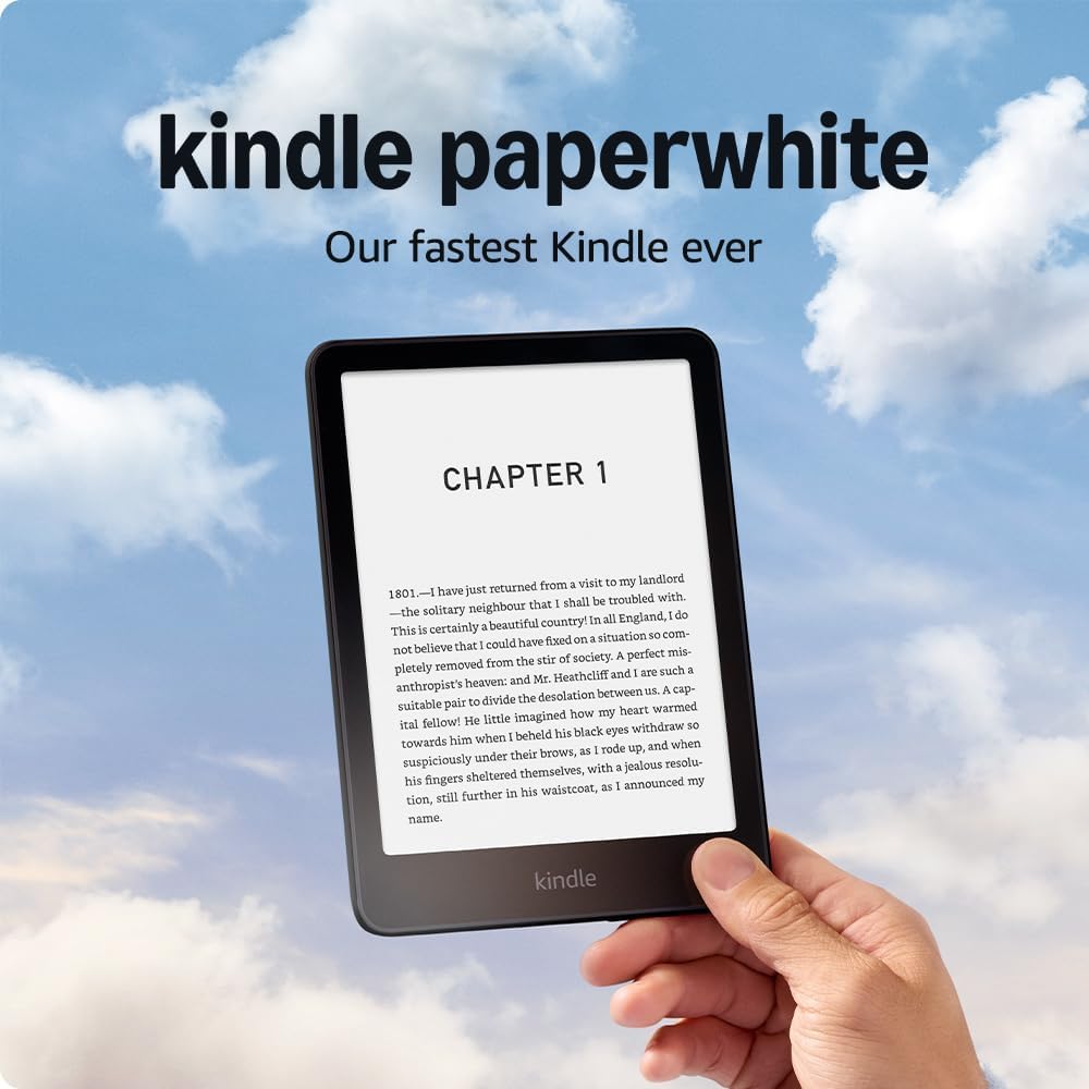 Amazon Kindle Paperwhite newest gen – Our fastest Kindle ever, with new glare-free display and weeks of battery life – 16GB – Without Ads - Black