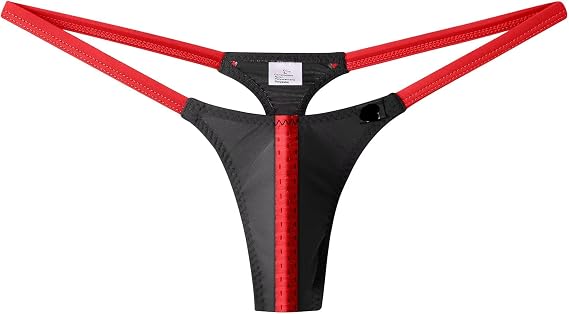 Faringoto Men's Breathable Mesh G-String Thongs - Ultra Low Rise Elastic Sexy Underwear